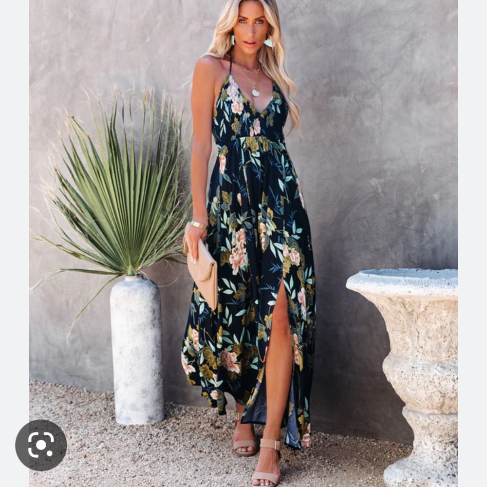 Send Flowers smocked maxi dress purchased from vici